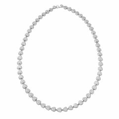 Vésett szíves ezüst nyaklánc – kifekvős, fényes