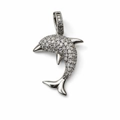 Delfin ezüst medál cirkóniával – 925 sterling silver