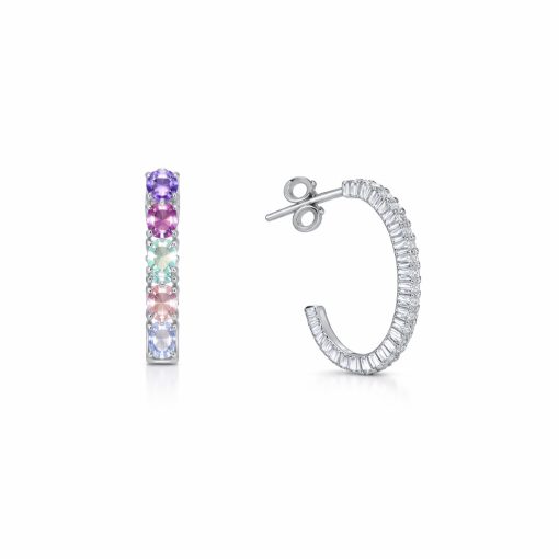 Színes köves karika fülbevaló