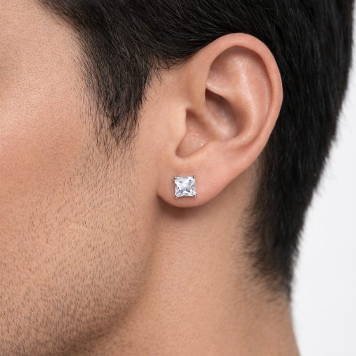 Köves ezüst beszúrós fülbevaló