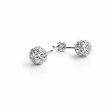 Cirkóniás ezüst beszúrós csillogó gömb fülbevaló