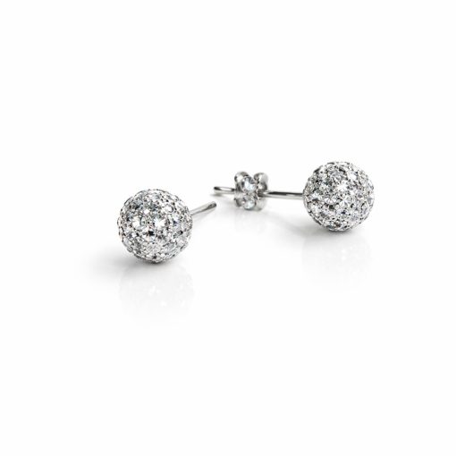 Cirkóniás ezüst beszúrós csillogó gömb fülbevaló