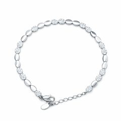   Ovális szemű cirkónia köves ezüst karlánc – állítható