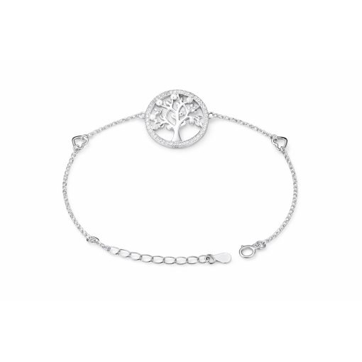 Anker szemű ezüst karlánc életfa medállal és cirkóniával