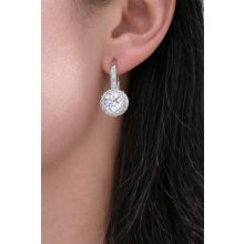 Dupla fény – ezüst cirkónia fülbevaló 8 mm-es kővel