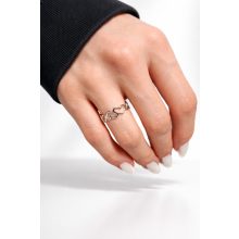  Áttört szíves ezüst gyűrű