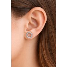 Ezüst áttört kör fülbevaló cirkóniákkal – Fénykör