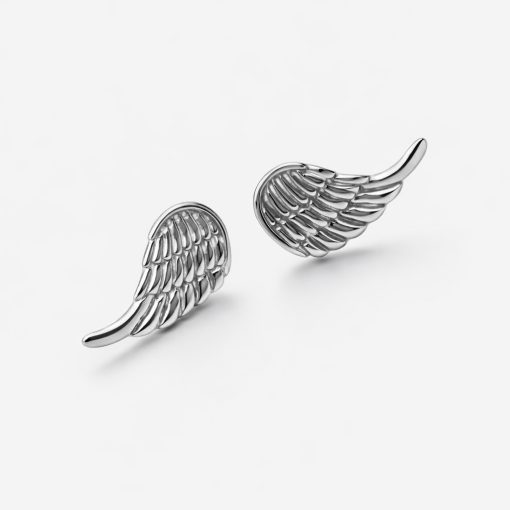 Angyalszárny Vésett Ezüst Fülbevaló – beszúrós (17 mm)