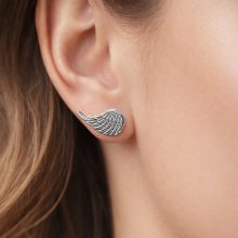 Angyalszárny Vésett Ezüst Fülbevaló – beszúrós (17 mm)