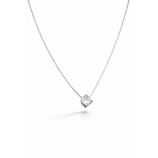 Ezüst nyaklánc 5 mm kővel – állítható 45 cm