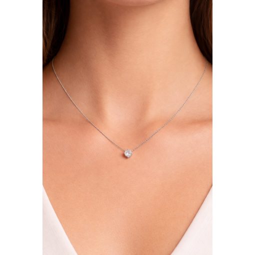 Ezüst nyaklánc 5 mm kővel – állítható 45 cm