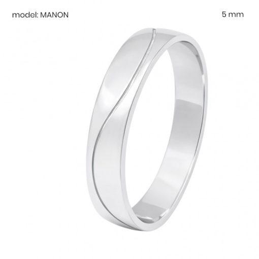 Szívvonal Férfi Karikagyűrű – 925 Ezüst, 5 mm