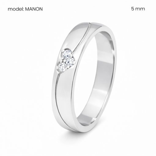 Cirkónia Köves Szív Motívumos Ezüst Karikagyűrű – 5 mm